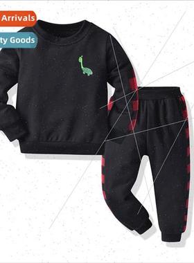 Childrens black pullover colorblocked drawstring sweatpants