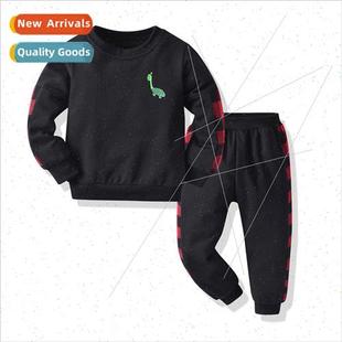 Childrens black pullover colorblocked drawstring sweatpants