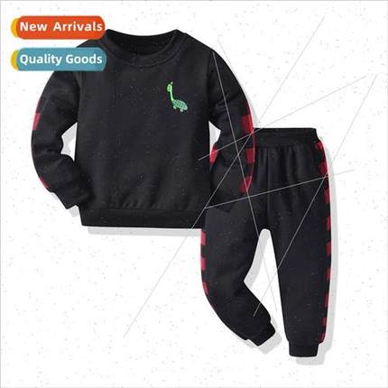 Childrens black pullover colorblocked drawstring sweatpants