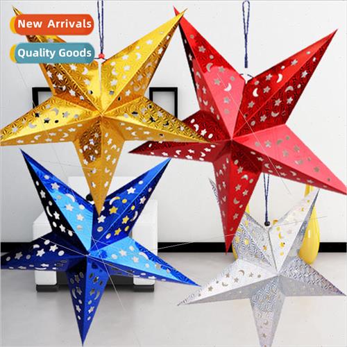 2023 Christmas star pentagram shopping mall pendant decorati