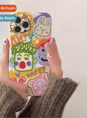 Graffiti cartoon apple 14pro maxIPhone13 phone case 11 cute