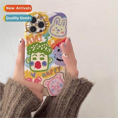 Graffiti cartoon apple 14pro maxIPhone13 phone case 11 cute