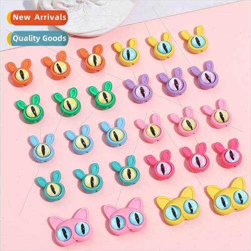 Cute big eyes rabbit alloy beads loose beads spacer beads DI