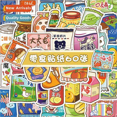 60 snacks and drinks food stickers cute girl heart handbook