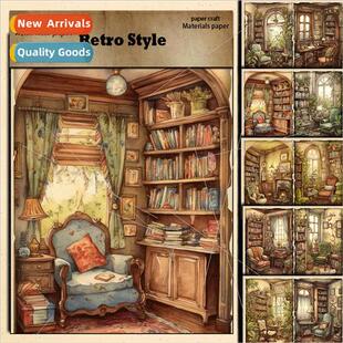 Vintage Cottage 14x18cm 5 pcs Architectural Pattern Material