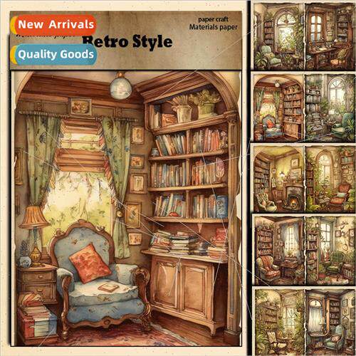 Vintage Cottage 14x18cm 5 pcs Architectural Pattern Material