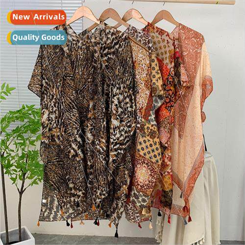 New seaside vacation beach towel sun shawl dual-use multifun