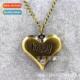 pocket watch gift Diamonds quartz heart vintage love