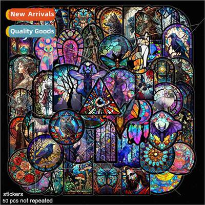 50 color glass window stickers art creative decoration water