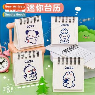 Desk Calendar Punch mple Card Cartoon Mini Student 2024 ins