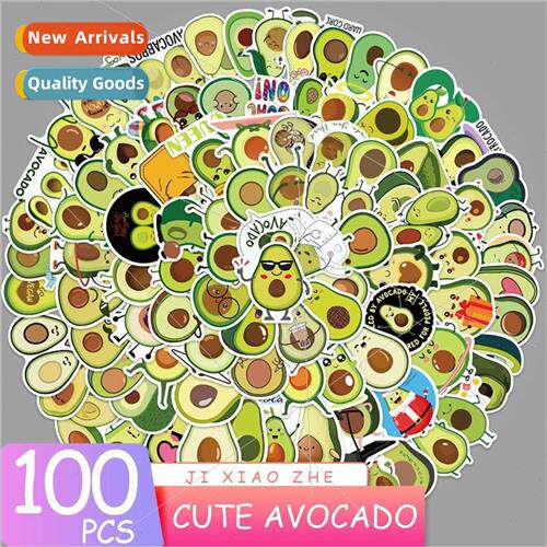100 cartoon avocado stickers graffiti luggage skateboard lap