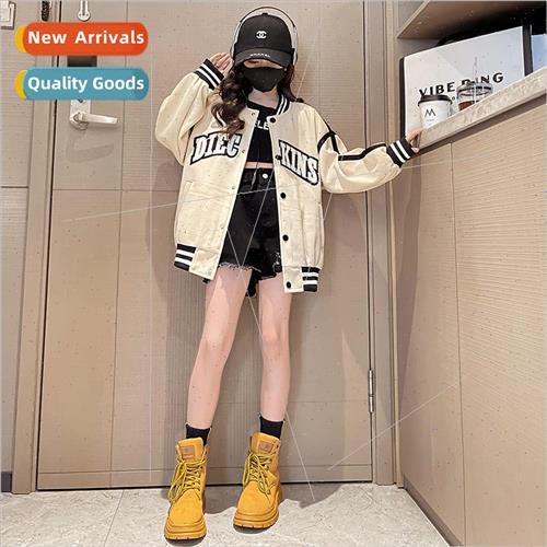 Girls baseball suit jacket fall 2023 new fashionable childre