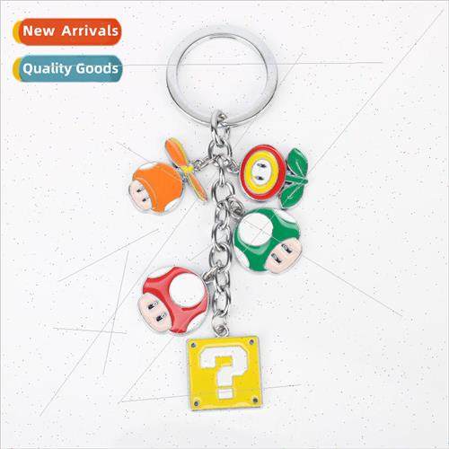Mario colorful metal mushroom doll 5 pendant cartoon keychai