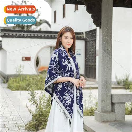 Autumn and winter new jiang ethnic  fringe shawl brushed jac