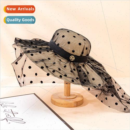 Hat sun hat female sunscreen summer polka dot net yarn ladie