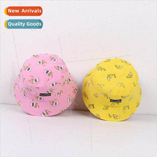 Banana fries Japanese retro  canvas fisherman hat female dou