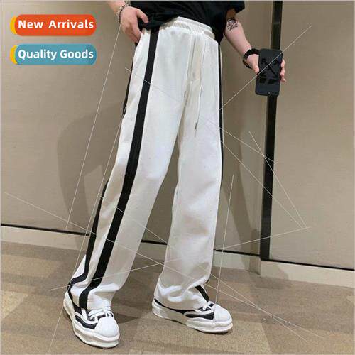 Autumn striped wide-legged pants men Korean ins nd loose str