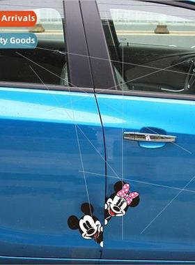 Car cartoon cute Mickey Minnie car stickers scratches cover