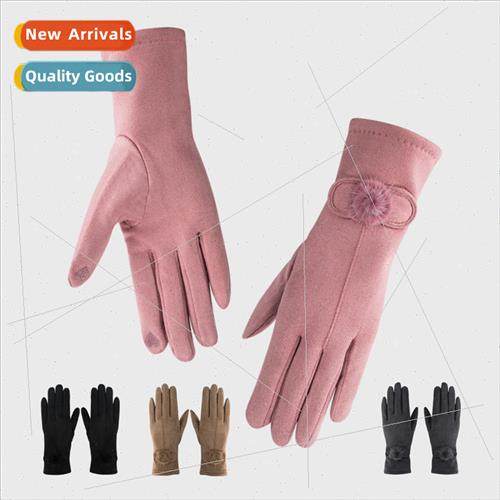 Gloves winter padded warm fashion simple soft wool gloves fa