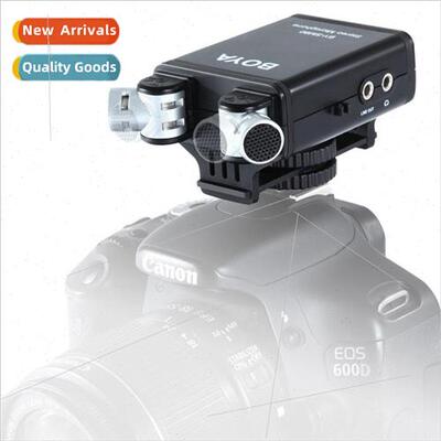 BY-SM80 Stereo Headset Microphone Interview Recording Camera