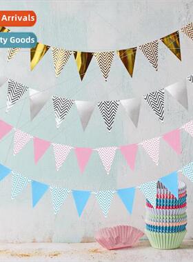 Wave Pattern Hot Stamping Triangle Flag Festival Party Dress