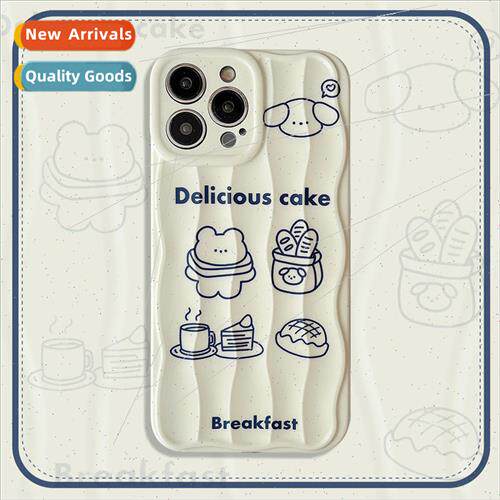 ins cute bread line bear 适用 15ProMax new iPhone 14 Apple 1