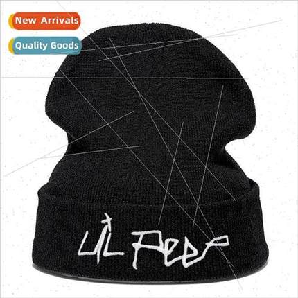 l Peep embroidered knit cap Love lil peep pullover cap wool