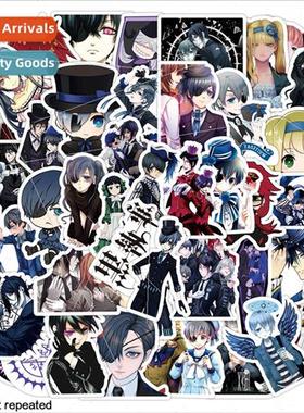 50 Japanese anime black deacon cartoon stickers childrens la
