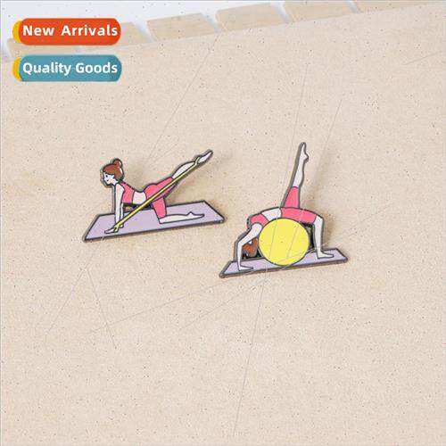 Yoga Girl Badge Exercise Ball Stch Strap Slimming Pose Actio