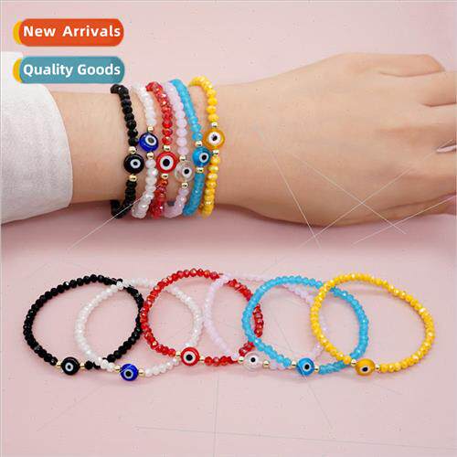 Bohemian  fashion colorful crystal evil eye handmade beaded