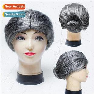 costume cosplay old Halloween skit stage lady per适 wig