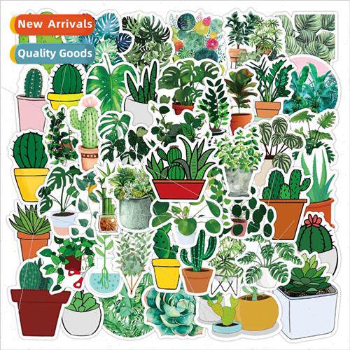 50 pcs of plants flowers green leaves graffiti stickers deco