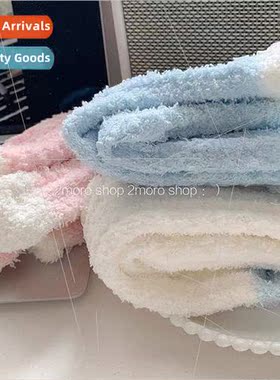 Autumn and winter thickened warm solid color twist coral vel