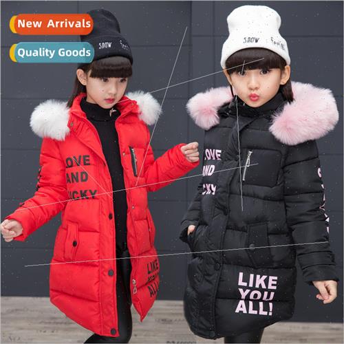 Girls winter cotton jacket 2023 new girls Korean  of the lon