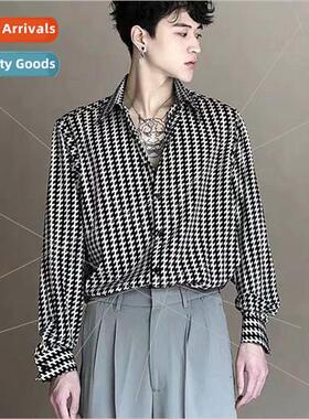 Hong Kong  draping handsome striped shirt mens long-sleeved