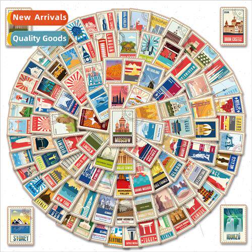 100 World Landmarks Stickers World City Landmarks Stickers T