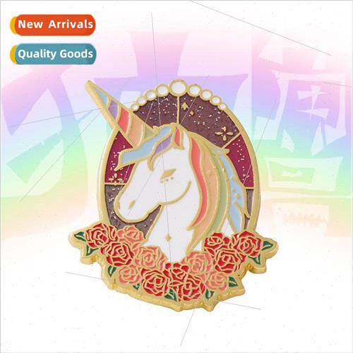 Colorful Unicorn Badge Design Brooch Clothes Accessories Cas