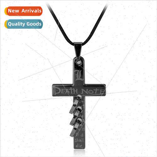Death Note Death Note Cross Pendant Leather Strap Necklace M