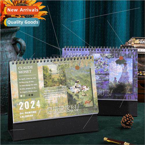 2024 Time Gallery Series - Oil Painting Desktop Calendar Cal