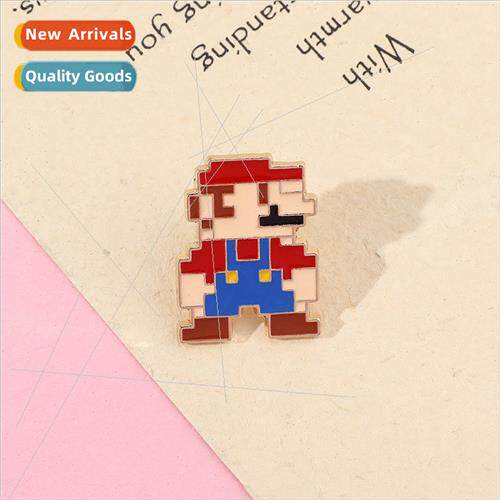 Super Mario metal badge cartoon creative pixel  game charact