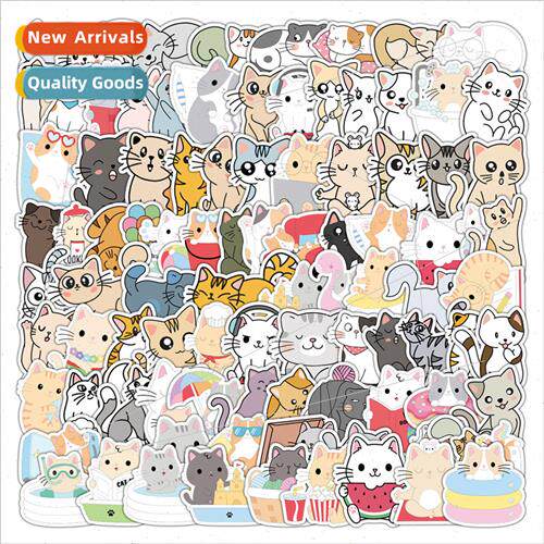100 pcs of cute cat stickers car cell phone pet shed decorat