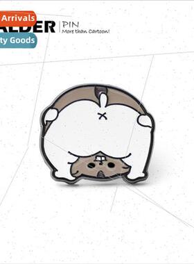 small hamster chinchilla pouting metal brooch versatile cute