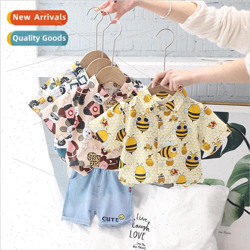 2023 new boys summer suit childrens short-sleeved childrens