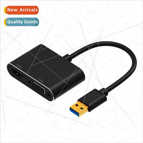 USB3.0 to HDMI + VGA HD video converter USB one-point-two ad