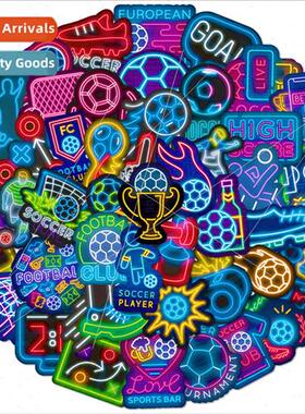 50 neon soccer graffiti stickers helmet luggage handbook lap