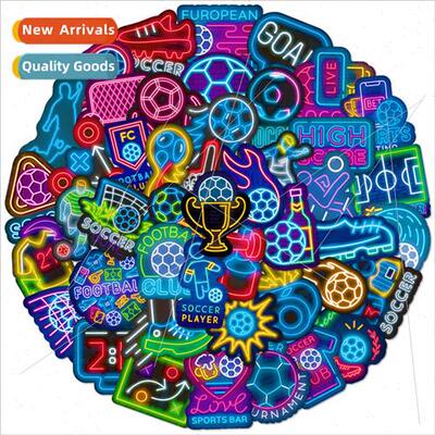 50 neon soccer graffiti stickers helmet luggage handbook lap