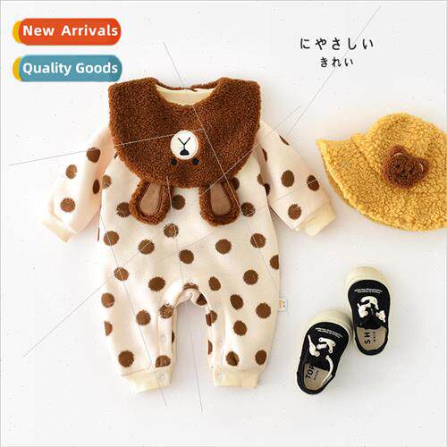 2022 fall and winter cartoon fleece crawling suit men and wo