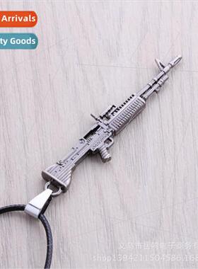 Anime game gun model metal necklace  M60 necklace key pendan