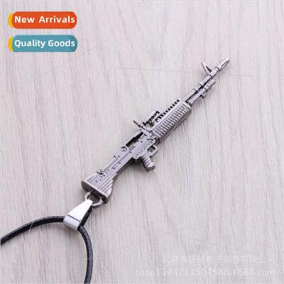 Anime game gun model metal necklace  M60 necklace key pendan