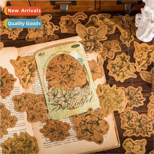 Vintage kraft paper sticker pack Time Salute series floral p